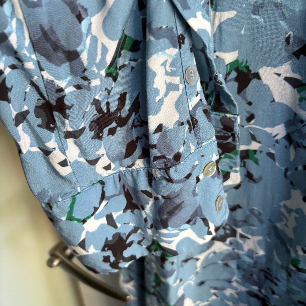 Simons Blue Floral Long Sleeve Dress - Picture 6 of 6